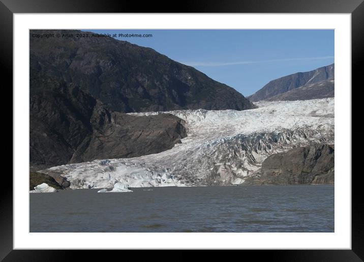 Mendenhall glacier; Juneau, Alaska Framed Mounted Print by Arun 