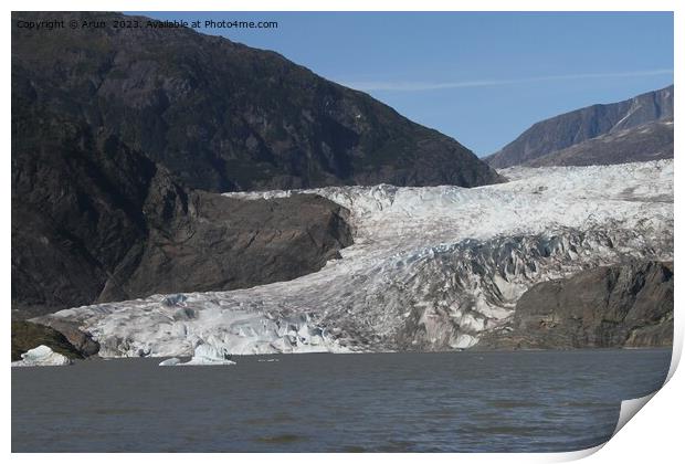 Mendenhall glacier; Juneau, Alaska Print by Arun 