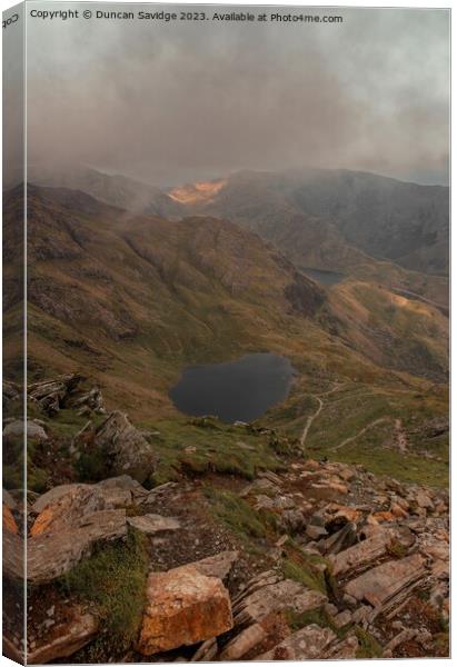 Portrait View from The Old Man of Coniston Canvas Print by Duncan Savidge