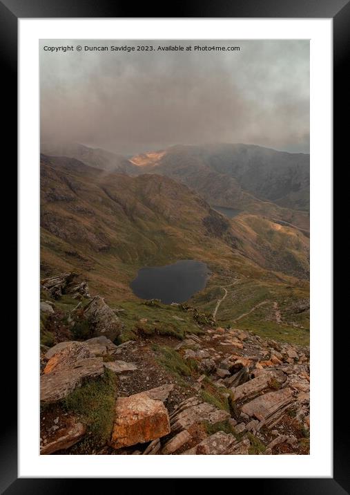 Portrait View from The Old Man of Coniston Framed Mounted Print by Duncan Savidge