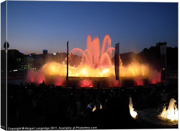 Montjuic Fountain by night - Barcelona Canvas Print by Abigail Langridge