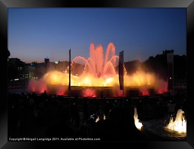 Montjuic Fountain by night - Barcelona Framed Print by Abigail Langridge