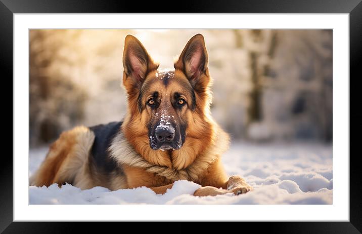German Shepherd Dog Framed Mounted Print by Steve Smith