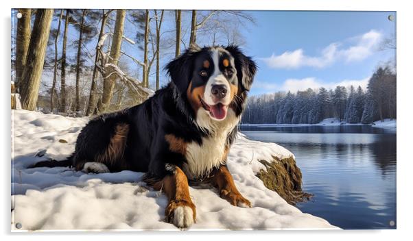 Bernese Mountain Dog Acrylic by Steve Smith