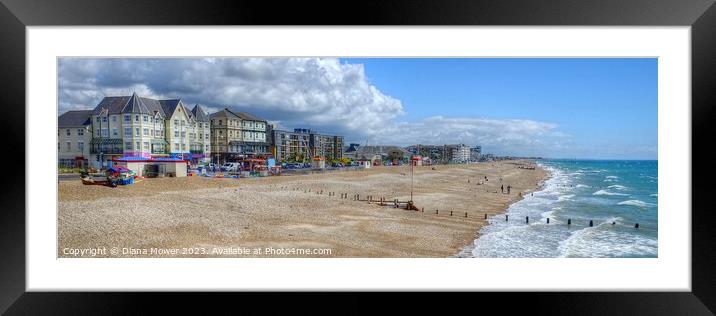 Bognor Regis Sea Front Panoramic View Framed Mounted Print by Diana Mower