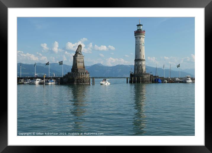 Lindau Harbour  Landscape Framed Mounted Print by Gillian Robertson