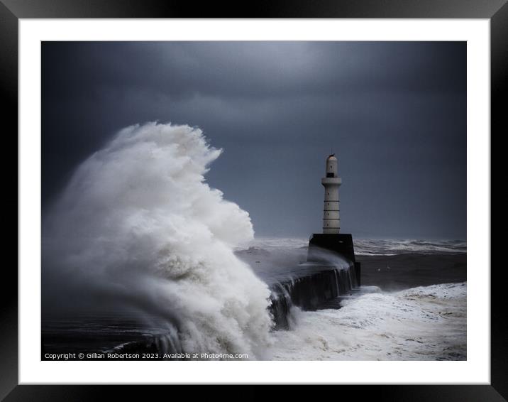 Aberdeen Stormy Seas Framed Mounted Print by Gillian Robertson