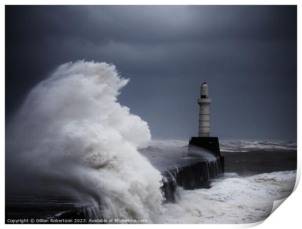 Aberdeen Stormy Seas Print by Gillian Robertson