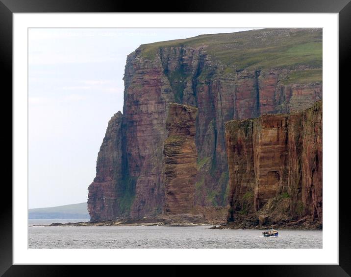 Old Man of Hoy, Orkney & fishing boat Framed Mounted Print by Phil Banks