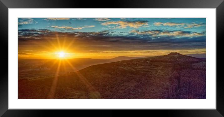 Win Hill Sunset Framed Mounted Print by Darren Galpin