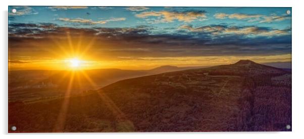 Win Hill Sunset Acrylic by Darren Galpin