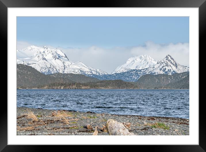 The mountains of Lake Clark National Park and Preserve from the Kenai Peninsular across the Cook Inlet. Alaska USA Framed Mounted Print by Dave Collins