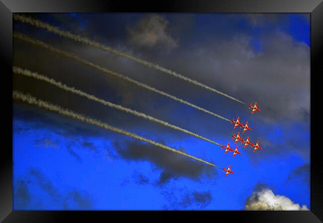 Red Arrows Display Team In Formation Framed Print by Andy Evans Photos