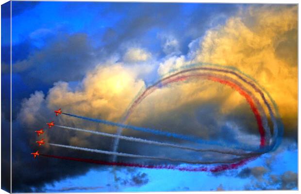 Red Arrows Display Team In Formation Canvas Print by Andy Evans Photos