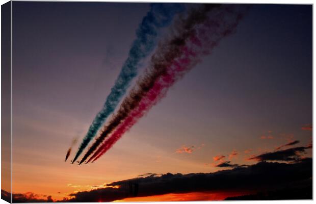 Red Arrows Display Team In Formation Canvas Print by Andy Evans Photos
