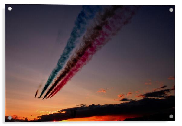 Red Arrows Display Team In Formation Acrylic by Andy Evans Photos