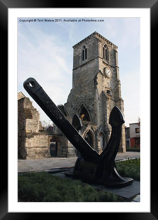 Holy Rood Church and the QE2 Anchor Framed Mounted Print by Terri Waters