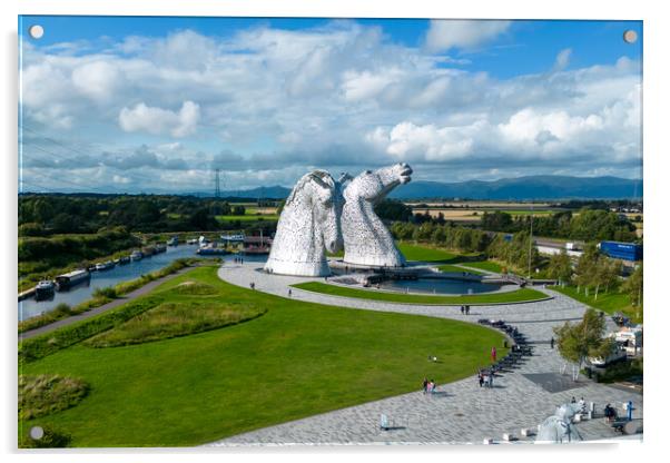 The Kelpies  Acrylic by Apollo Aerial Photography