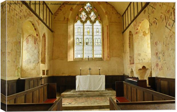 Inside Hailes Abbey Church near Winchcombe Cotswol Canvas Print by Nick Jenkins