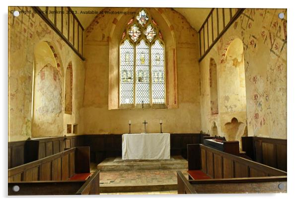 Inside Hailes Abbey Church near Winchcombe Cotswol Acrylic by Nick Jenkins