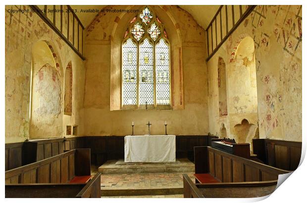 Inside Hailes Abbey Church near Winchcombe Cotswol Print by Nick Jenkins