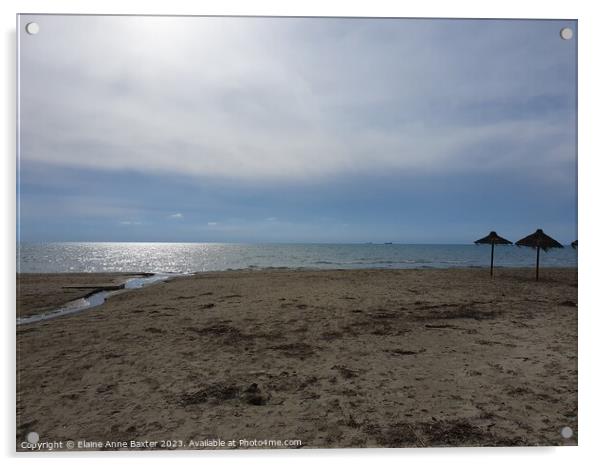 Durres Beach Albania Acrylic by Elaine Anne Baxter