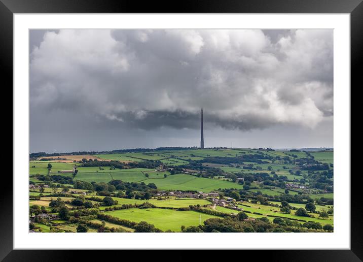 Storms on Emley Moor Framed Mounted Print by Apollo Aerial Photography