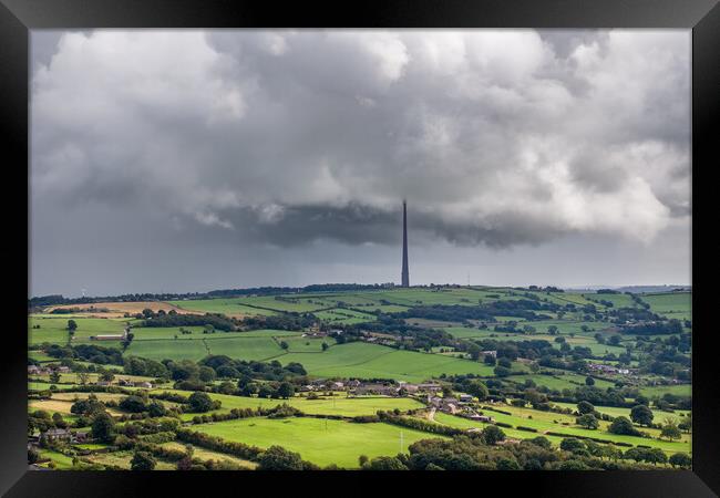 Storms on Emley Moor Framed Print by Apollo Aerial Photography