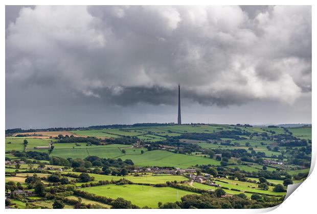 Storms on Emley Moor Print by Apollo Aerial Photography