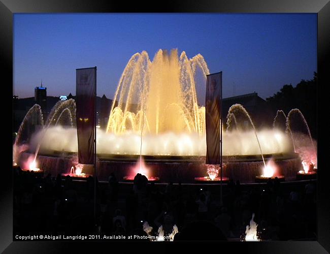 Montjuic Fountain by night - Barcelona Framed Print by Abigail Langridge