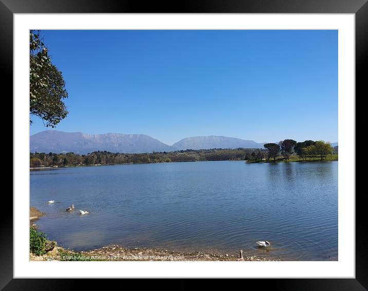 Lake in Grand Park Tirana Framed Mounted Print by Elaine Anne Baxter