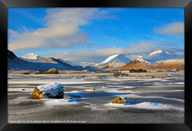  Rannoch Moor with Black Mount in background, Loch Framed Print by Arch White