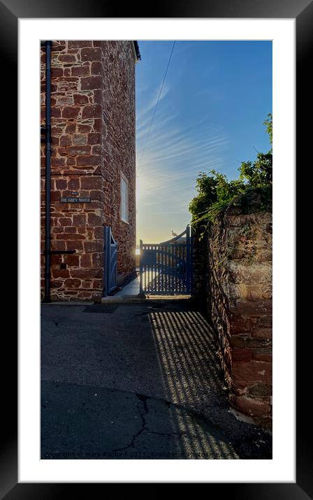 Sunrise Gate Silhouette Framed Mounted Print by Mark Radford