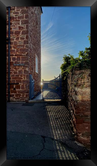 Sunrise Gate Silhouette Framed Print by Mark Radford