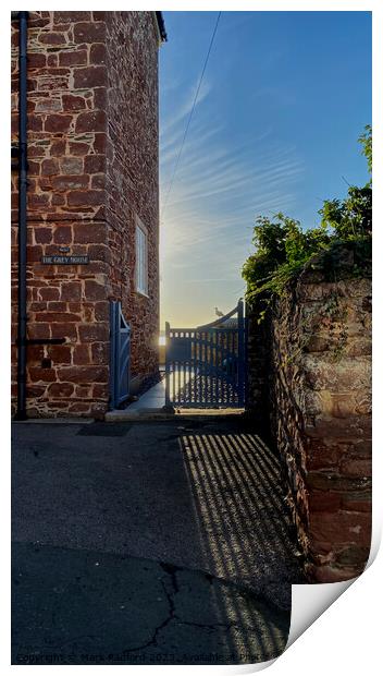 Sunrise Gate Silhouette Print by Mark Radford