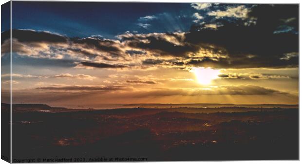 A dynamic sunset over Plymouth Canvas Print by Mark Radford