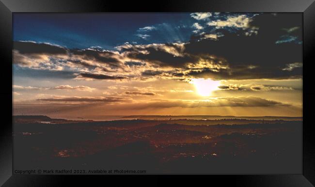 A dynamic sunset over Plymouth Framed Print by Mark Radford