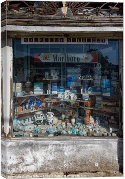 Shop Window Corfu Town 2023 Canvas Print by John Gilham