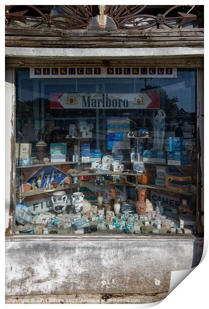 Shop Window Corfu Town 2023 Print by John Gilham