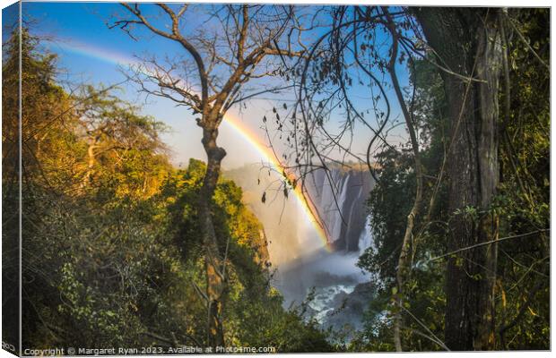 Rainbow over Victoria Falls Canvas Print by Margaret Ryan