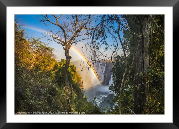 Rainbow over Victoria Falls Framed Mounted Print by Margaret Ryan