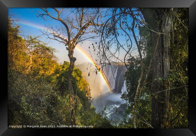 Rainbow over Victoria Falls Framed Print by Margaret Ryan