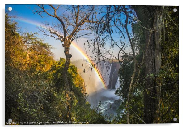 Rainbow over Victoria Falls Acrylic by Margaret Ryan