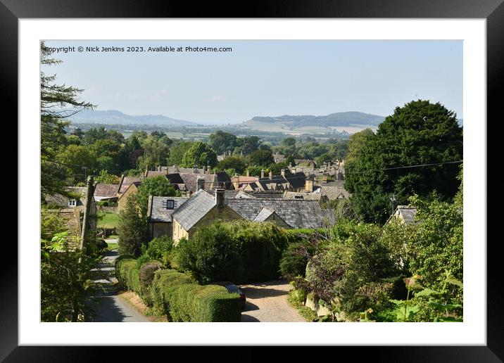Looking Down on Stanton in the Cotswolds  Framed Mounted Print by Nick Jenkins