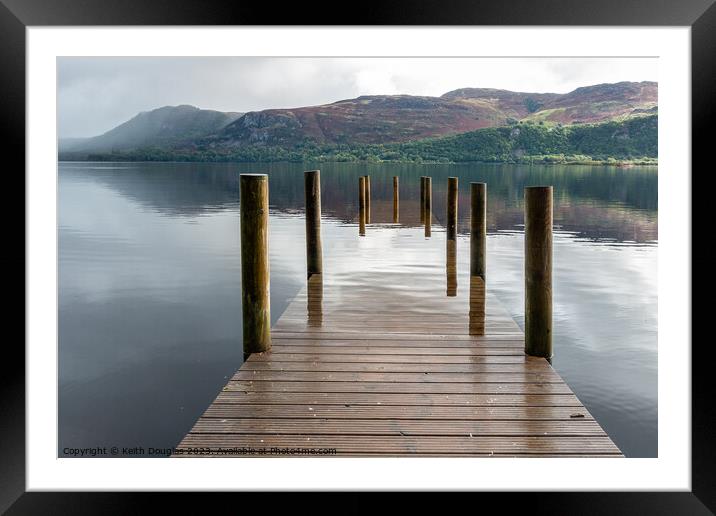 Flooded Pier on Derwent Water Framed Mounted Print by Keith Douglas