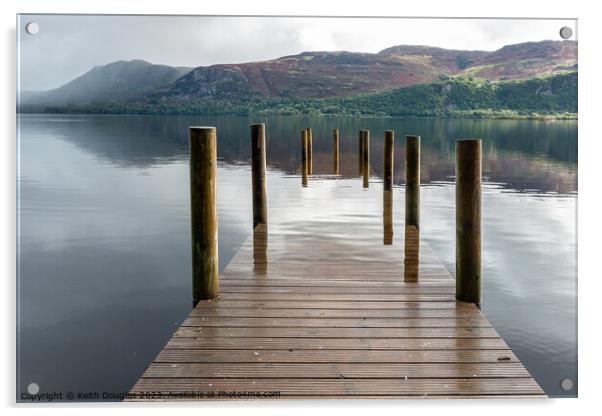 Flooded Pier on Derwent Water Acrylic by Keith Douglas