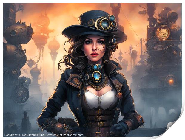 Steampunk Girl Print by Ian Mitchell