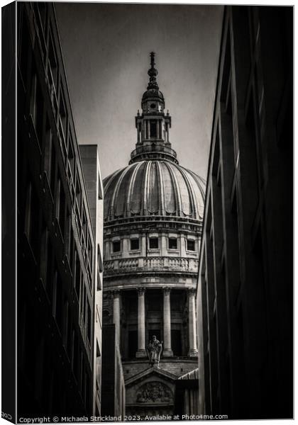 St Paul's cathedral, London, UK, Black and White   Canvas Print by Michaela Strickland