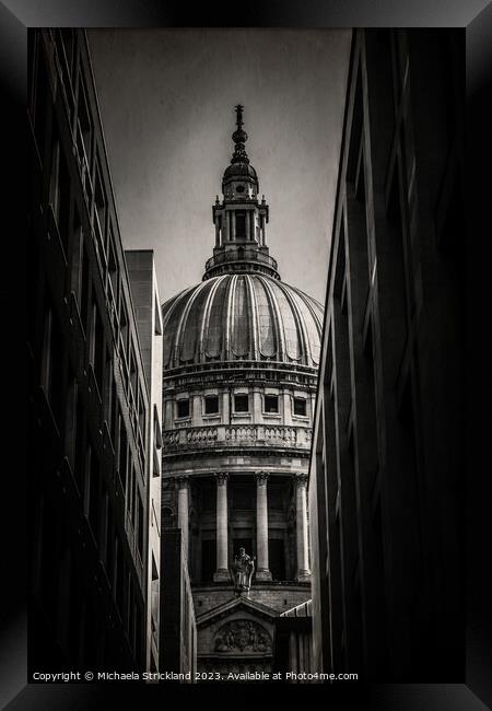 St Paul's cathedral, London, UK, Black and White   Framed Print by Michaela Strickland