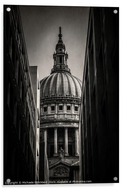 St Paul's cathedral, London, UK, Black and White   Acrylic by Michaela Strickland